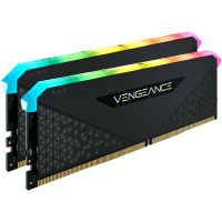 CORSAIR DDR4, 3200MHz 32GB 2x16GB Dimm, 16-20-20-38, XMP 2.0, Vengeance RGB RS Heatspreader, RGB LED, Black PCB, 1.35V, for AMD Ryzen & Intel XMP