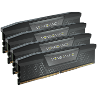 CORSAIR DDR5, 6200MT/s 64GB 4x16GB DIMM, 32-38-38-80, OC PMIC, XMP 3.0, VENGEANCE DDR5 Black Heatspreader, Black PCB, 1.4V