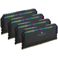 CORSAIR DDR5, 6200MT/s 64GB 4x16GB DIMM, 32-38-38-80, Std PMIC, XMP 3.0, DOMINATOR PLATINUM RGB DDR5 Black Heatspreader, RGB LED, 1.4V