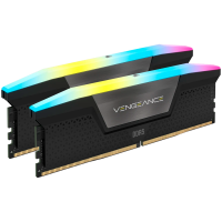 Corsair DDR5, 6200MT/s 32GB 2x16GB DIMM, Unbuffered, 36-39-39-76, STD PMIC, XMP 3.0, VENGEANCE RGB DDR5 Black Heatspreader, Black PCB, 1.3V