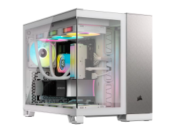CORSAIR 2500X Micro ATX Dual Chamber PC Case - White/Satin Gray Aluminum
