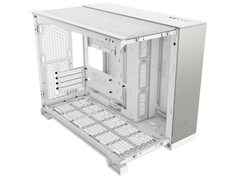CORSAIR 2500X Micro ATX Dual Chamber PC Case - White/Satin Gray Aluminum