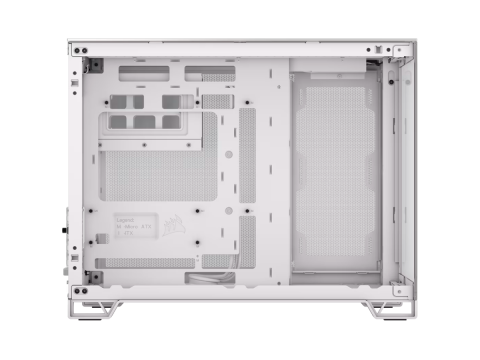 CORSAIR 2500X Micro ATX Dual Chamber PC Case - White/Satin Gray Aluminum