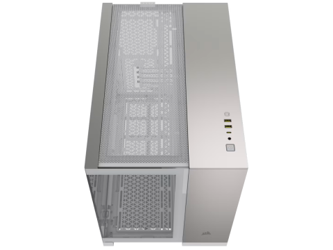 CORSAIR 2500X Micro ATX Dual Chamber PC Case - White/Satin Gray Aluminum