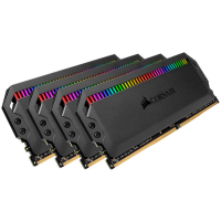 Corsair DDR4, 3200MHz 32GB 4x8GB Dimm, Unbuffered, 16-18-18-36, XMP 2.0, DOMINATOR PLATINUM RGB Black Heatspreaders, RGB LED, 1.35V