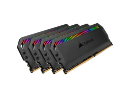 Corsair DDR4, 3200MHz 32GB 4x8GB Dimm, Unbuffered, 16-18-18-36, XMP 2.0, DOMINATOR PLATINUM RGB Black Heatspreaders, RGB LED, 1.35V