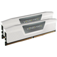 CORSAIR DDR5, 5600MT/s 64GB 2x32GB DIMM, 40-40-40-77, Std PMIC, XMP 3.0, VENGEANCE DDR5 White Heatspreader, Black PCB, 1.25V