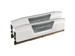 CORSAIR DDR5, 5600MT/s 64GB 2x32GB DIMM, 40-40-40-77, Std PMIC, XMP 3.0, VENGEANCE DDR5 White Heatspreader, Black PCB, 1.25V