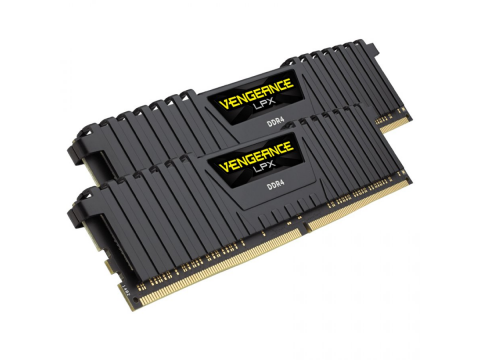 Corsair DDR4, 3200MHz 16GB 2x8GB Dimm, Unbuffered, 16-18-18-36, XMP 2.0, Vengeance LPX black Heatspreader, Black PCB, 1.35V, for SKL, EAN:0843591070454