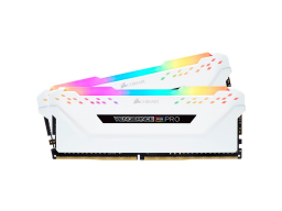 CORSAIR DDR4, 3200MHz 16GB 2x8GB DIMM, 16-18-18-36, XMP 2.0, VENGEANCE RGB PRO White Heatspreader, RGB LED, 1.35V