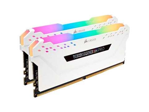 CORSAIR DDR4, 3200MHz 16GB 2x8GB DIMM, 16-18-18-36, XMP 2.0, VENGEANCE RGB PRO White Heatspreader, RGB LED, 1.35V