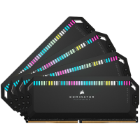 Corsair DDR5, 5600MT/s 64GB 4x16GB DIMM, Unbuffered, 36-36-36-76, Std PMIC, XMP 3.0, DOMINATOR PLATINUM RGB DDR5 Black Heatspreader, Black PCB, 1.25V, for Intel 700 Series