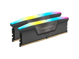 Corsair DDR5, 6000MT/s 64GB 2x32GB DIMM, Unbuffered, 40-40-40-77, Std PMIC, AMD EXPO, VENGEANCE RGB DDR5 Cool Grey Heatspreader, RGB LED, 1.35V