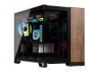 CORSAIR 2500X Micro ATX Dual Chamber PC Case - Black/Walnut Wood