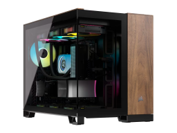 CORSAIR 2500X Micro ATX Dual Chamber PC Case - Black/Walnut Wood