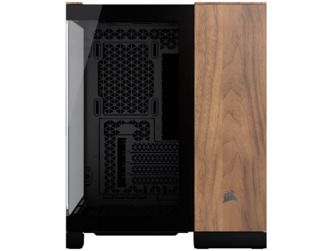 CORSAIR 2500X Micro ATX Dual Chamber PC Case - Black/Walnut Wood