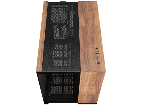 CORSAIR 2500X Micro ATX Dual Chamber PC Case - Black/Walnut Wood