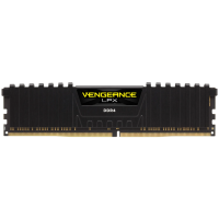 CORSAIR DDR4, 3200MHz 8GB 1x8GB Dimm, Unbuffered, Single Rank, 16-20-20-38, XMP 2.0, Vengeance LPX black Heatspreader, Black PCB, 1.35V