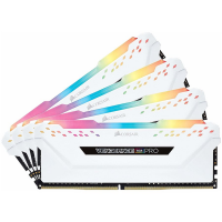 CORSAIR DDR4, 3200MHz 32GB 4x8GB DIMM, 16-18-18-36, XMP 2.0, Vengeance RGB Pro White Heatspreader, RGB LED, 1.35V