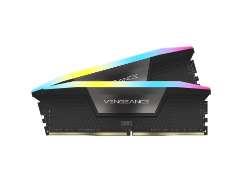 Corsair DDR5, 6000MT/s 32GB 2x16GB DIMM, Unbuffered, 36-44-44-96, Std PMIC, XMP 3.0, VENGEANCE RGB DDR5, Black PCB, 1.4V