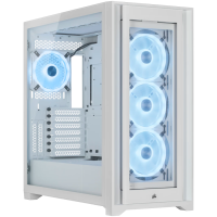 Corsair iCUE 5000X RGB QL Edition Tempered Glass Mid-Tower Smart Case, True White