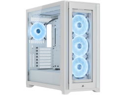 Corsair iCUE 5000X RGB QL Edition Tempered Glass Mid-Tower Smart Case, True White