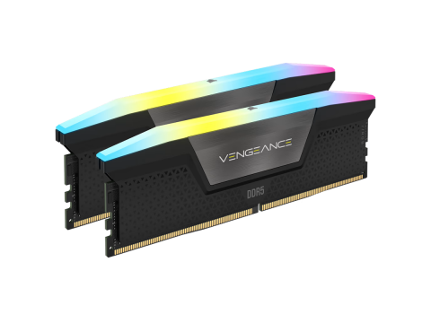 Corsair DDR5, 5600MT/s 64GB 2x32GB DIMM, Unbuffered, 40-40-40-77, Std PMIC, XMP 3.0, VENGEANCE RGB DDR5 Black Heatspreader, Black PCB, 1.25V