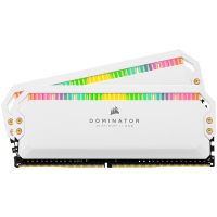 Corsair DDR4, 3200MHz 16GB 2x8GB DIMM, Unbuffered, 16-18-18-36, XMP 2.0, Base SPD@2666, DOMINATOR PLATINUM RGB White Heatspreader, RGB LED, 1.35V, for AMD Ryzen