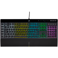 CORSAIR K55 RGB PRO XT Gaming Keyboard, Backlit Per-Key RGB LED, Rubberdome