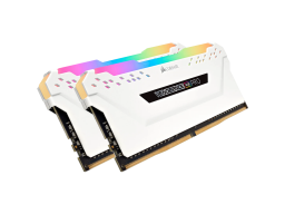 CORSAIR VENGEANCE RGB PRO 32GB (2x16GB) DDR4 3200 (PC4-25600) C16 1.35V Desktop Memory - White,  0840006620075