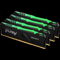 KINGSTON DRAM 64GB 3200MHz DDR4 CL16 DIMM (Kit of 4) FURY Beast RGB Black EAN: 740617319385