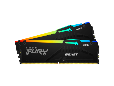 Kingston 16GB 5200MT/s DDR5 CL40 DIMM (Kit of 2) FURY Beast RGB XMP, EAN: 740617328554