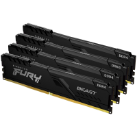 Kingston DRAM 64GB 3200MT/s DDR4 CL16 DIMM (Kit of 4) 1Gx8 FURY Beast Black