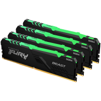 Kingston DRAM 64GB 3600MT/s DDR4 CL18 DIMM (Kit of 4) FURY Beast RGB