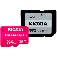 KIOXIA LMPL1M064GG2; 64GB microSD KIOXIA Exceria Plus (M303) UHS I U3 with adapter