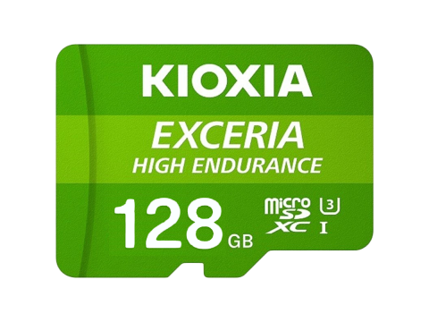 KIOXIA LMHE1G128GG2; 128GB microSD KIOXIA Exceria High Endurance (M303E) UHS I U3 with adapter