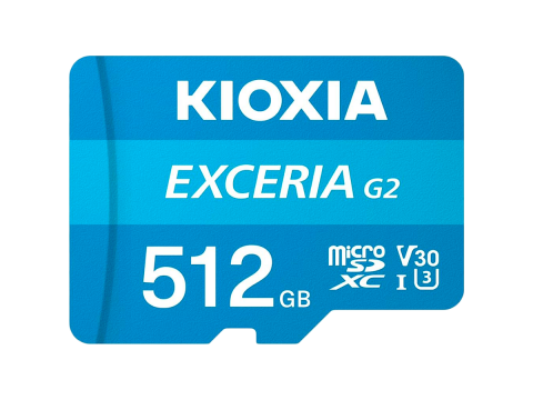 KIOXIA LMEX2L512GG2; 512GB microSD KIOXIA Exceria (gen 2) UHS I U3 V30 with adapter