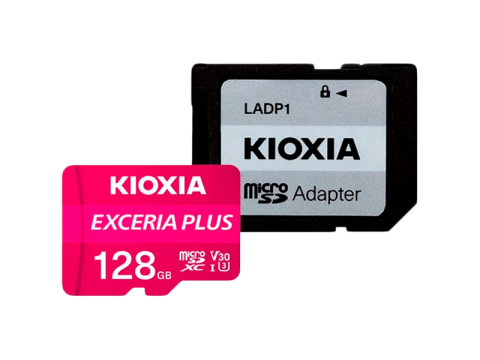 KIOXIA LMPL1M128GG2; 128GB microSD KIOXIA Exceria Plus (M303) UHS I U3 with adapter