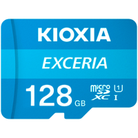 KIOXIA LMEX2L128GG2; 128GB microSD KIOXIA Exceria (gen 2) UHS I U3 V30 with adapter