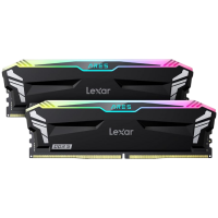 Lexar® Ares DDR5 (2X16GB) 6400 CL32 1.4V Memory with heatsink and RGB lighting,Dual pack, Black Color, EAN: 843367131587