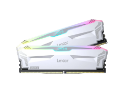 Lexar® Ares DDR5 (2X16GB) 6400 CL32 1.4V Memory with heatsink and RGB lighting,Dual pack, White Color, EAN: 843367131570