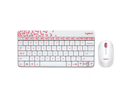 LOGITECH MK240 Nano Wireless Combo - WHITE/VIVID RED - RUS