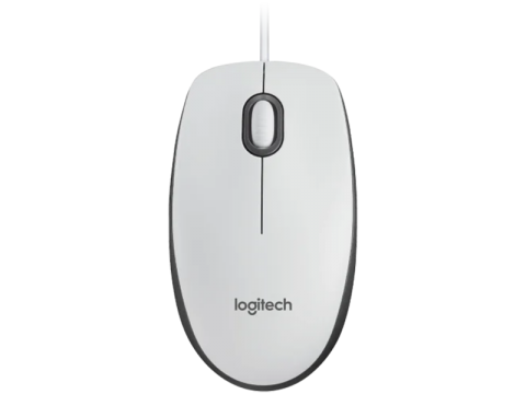 LOGITECH M100 Corded Mouse-WHITE