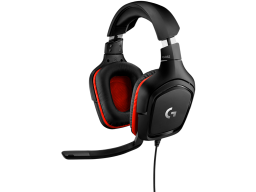 LOGITECH G332 Wired Gaming Headset - LEATHERETTE - BLACK/RED - 3.5 MM