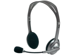 LOGITECH H110 Corded Stereo Headset - GRAY/SILVER - Dual Plug