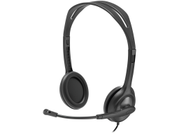 LOGITECH H111 Corded Stereo Headset - BLACK - 3.5 MM