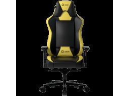 LORGAR Base 311, Gaming chair, PU eco-leather, 1.8 mm metal frame, multiblock mechanism, 4D armrests, 5 Star aluminium base, Class-4 gas lift, 75mm PU casters, Black + yellow