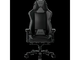 LORGAR Base 311, Gaming chair, PU eco-leather, 1.8 mm metal frame, multiblock mechanism, 4D armrests, 5 Star aluminium base, Class-4 gas lift, 75mm PU casters, Black + grey