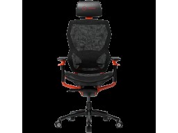 LORGAR Grace 855, Gaming chair, Mesh material, aluminium frame, multiblock mechanism, 3D armrests, 5 Star aluminium base, Class-4 gas lift, 60mm PU casters, Red + black