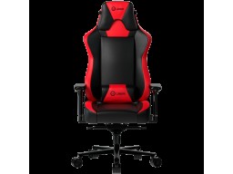 LORGAR Base 311, Gaming chair, PU eco-leather, 1.8 mm metal frame, multiblock mechanism, 4D armrests, 5 Star aluminium base, Class-4 gas lift, 75mm PU casters, Black + red